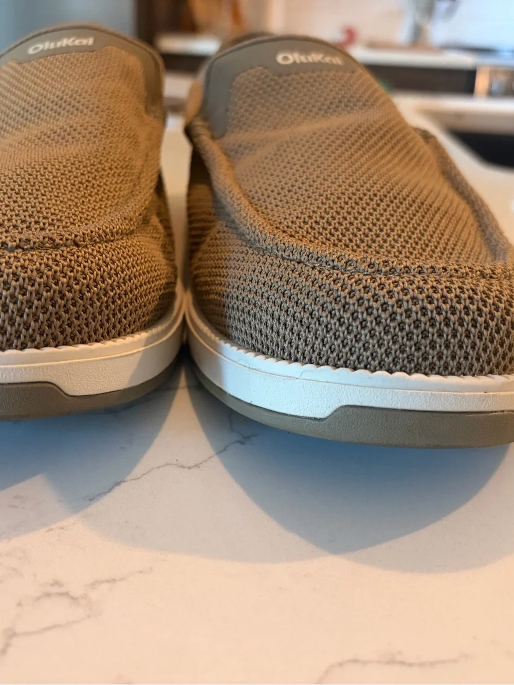 OluKai Kākaha Mesh Slip-On Shoes Men’s 11.5 Beige Taupe 10566